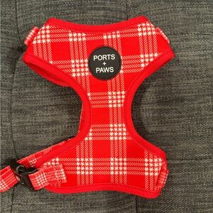 Port + Paws Adjustable Dog Harness in Palaka Red